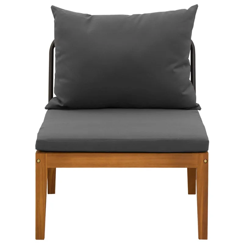 Sodo vidurinė sofa su pagalvėlėmis Natūrali