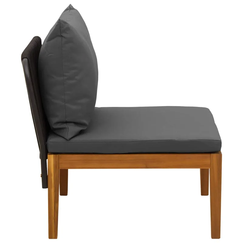 Sodo vidurinė sofa su pagalvėlėmis Natūrali