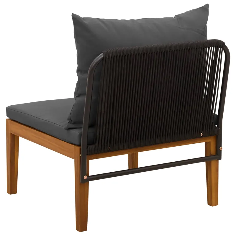 Sodo vidurinė sofa su pagalvėlėmis Natūrali