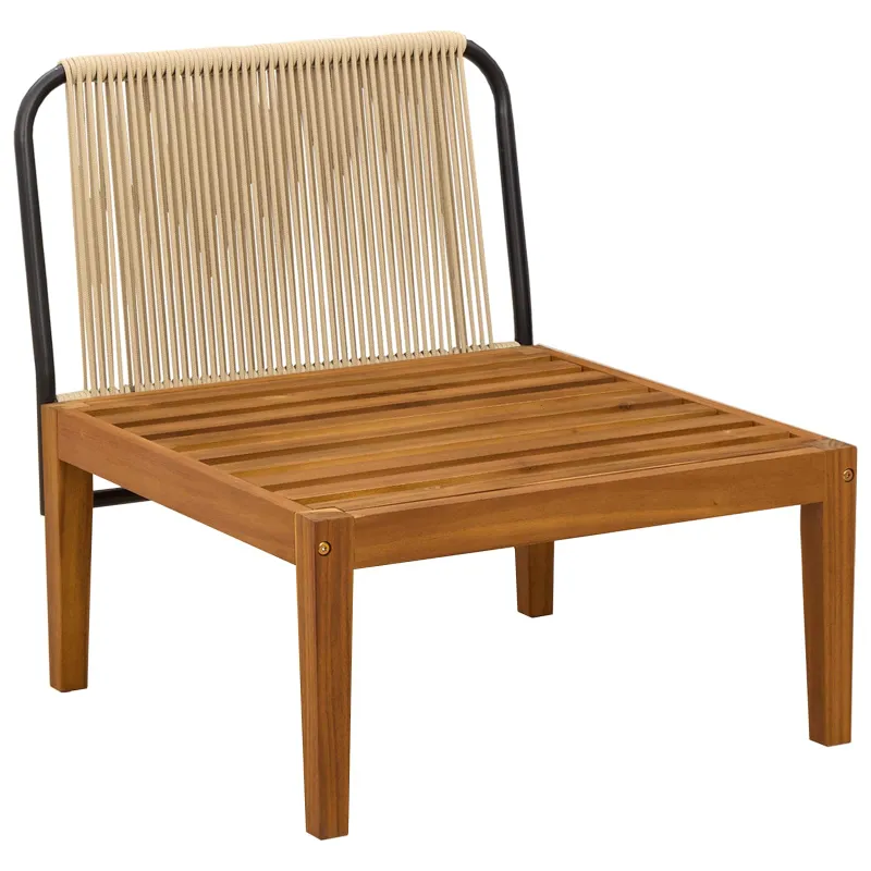 Sodo vidurinė sofa su pagalvėlėmis Natūrali