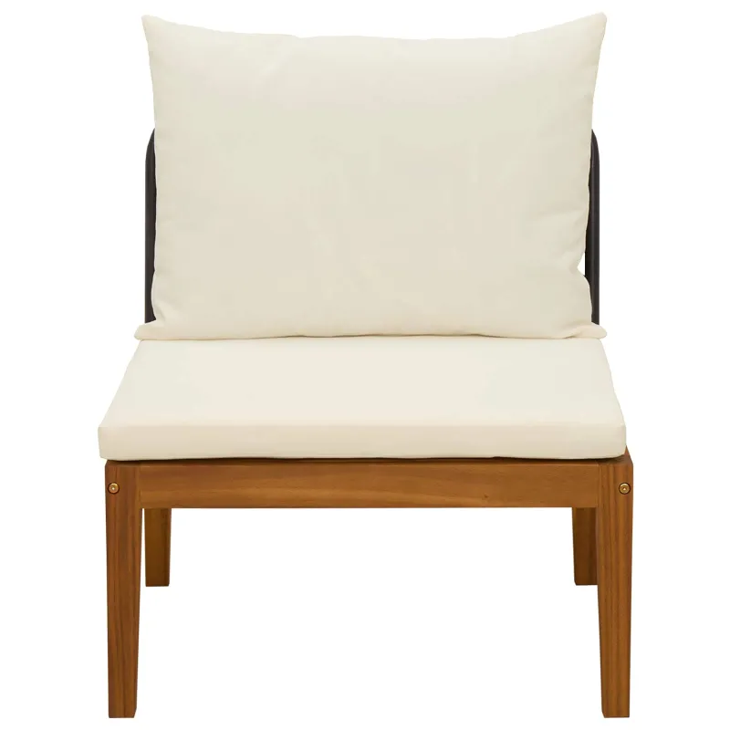 Sodo vidurinė sofa su pagalvėlėmis Natūrali