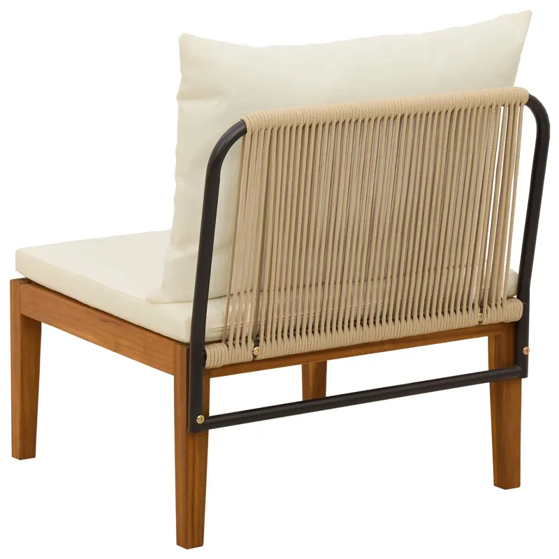 Sodo vidurinė sofa su pagalvėlėmis Natūrali