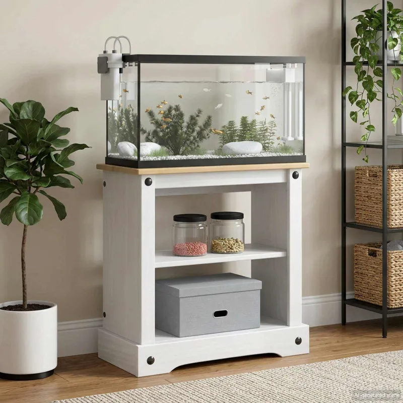 Akvariumo stovas CORONA Balta ir ruda 60,5 x 30 x 60 cm 150 kg