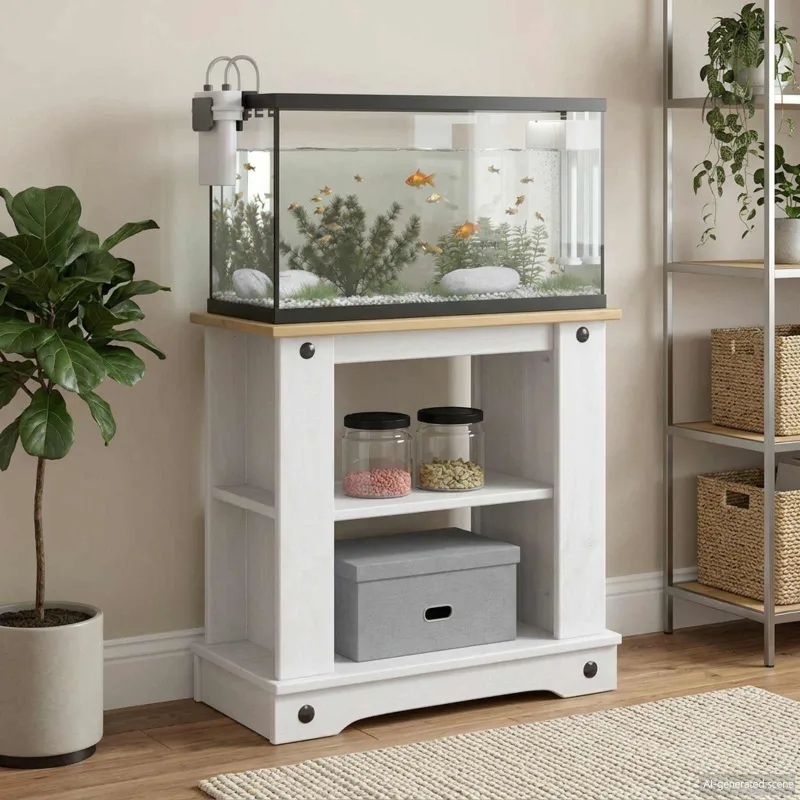 Akvariumo stovas CORONA Balta ir ruda 60 x 30 x 60 cm 150 kg