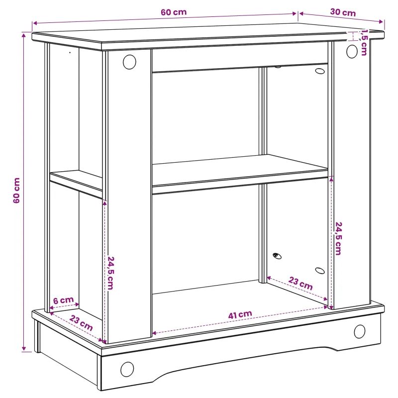 Akvariumo stovas CORONA Balta ir ruda 60 x 30 x 60 cm 150 kg