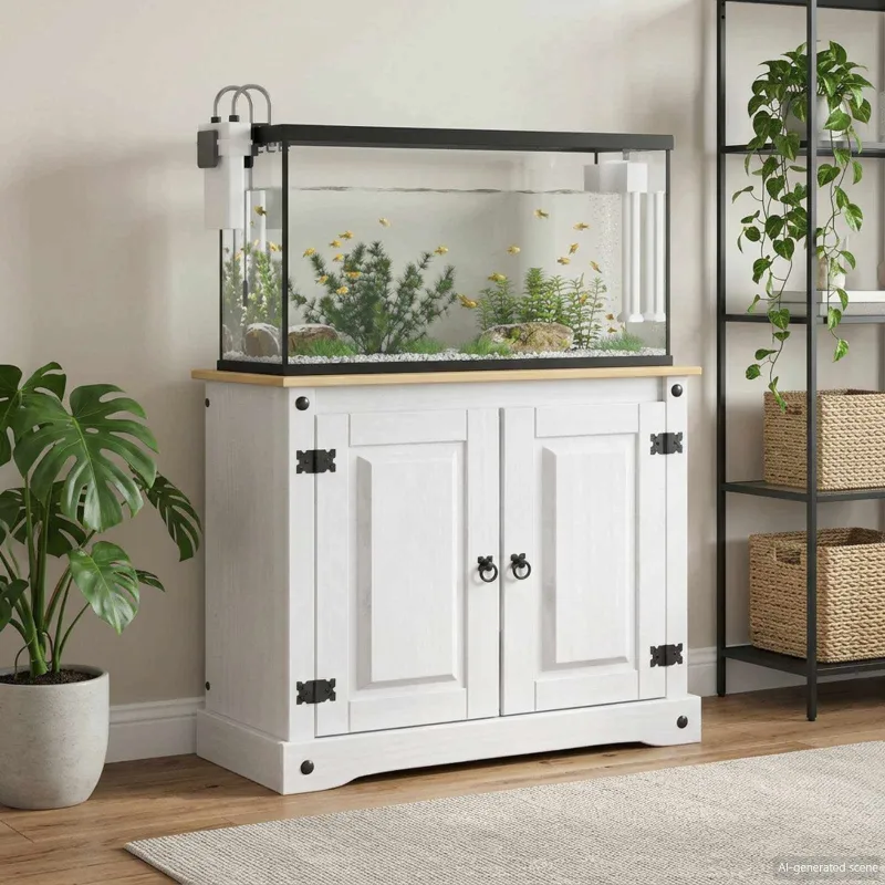 Akvariumo stovas CORONA Balta ir ruda 81,5 x 37 x 73 cm 250 kg