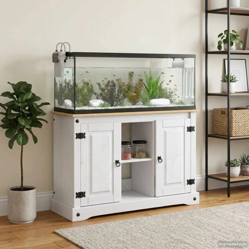 Akvariumo stovas CORONA Balta ir ruda 101,5 x 37 x 73 cm 300 kg
