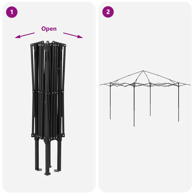 Paviljonas be šoninės sienos 2,6 x 2,6 m