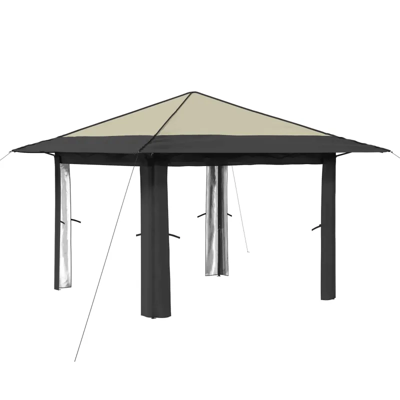 Paviljonas be šoninės sienos 3,3 x 3,3 m Kremo ir antracito