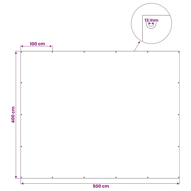 Tent su kilpom Šviesiai pilka 4 x 5 m 180 gsm PE