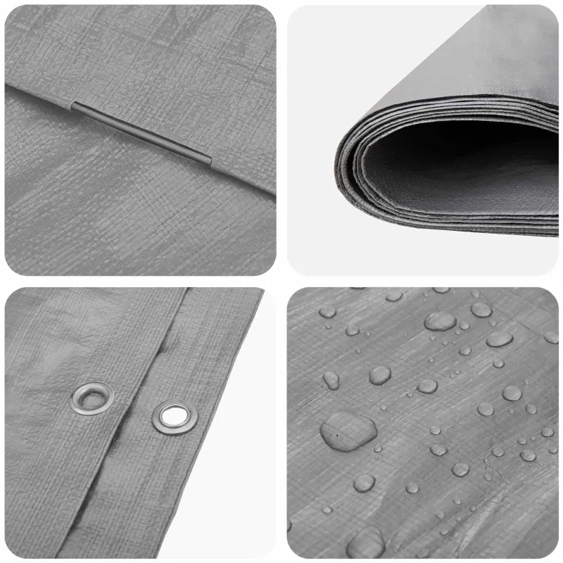 Tent su kilpom Šviesiai pilka 4 x 6 m 180 gsm PE