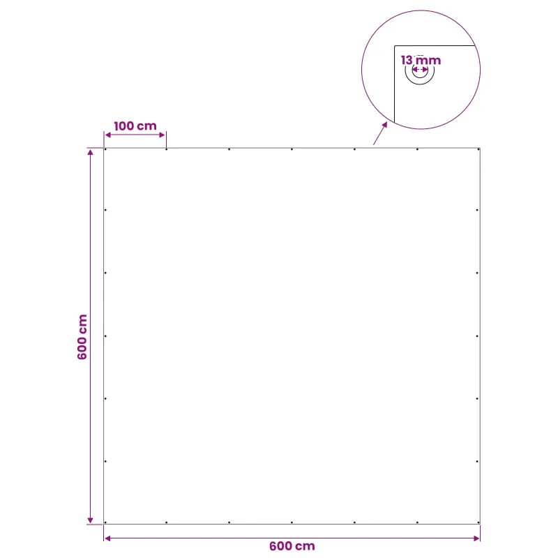 Tent su kilpom Šviesiai pilka 6 x 6 m 180 gsm PE