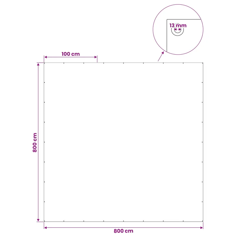 Tent su kilpom Žalia 8 x 8 m 90 gsm PE