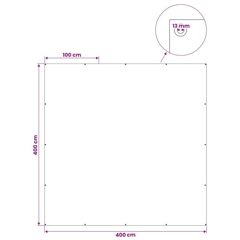 Tent su kilpom Antracito pilka 4 x 4 m 90 gsm PE