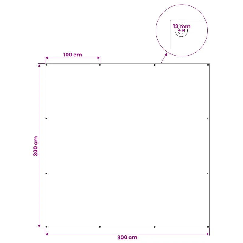 Tent su kilpom Antracito pilka 3 x 3 m 260 gsm PE