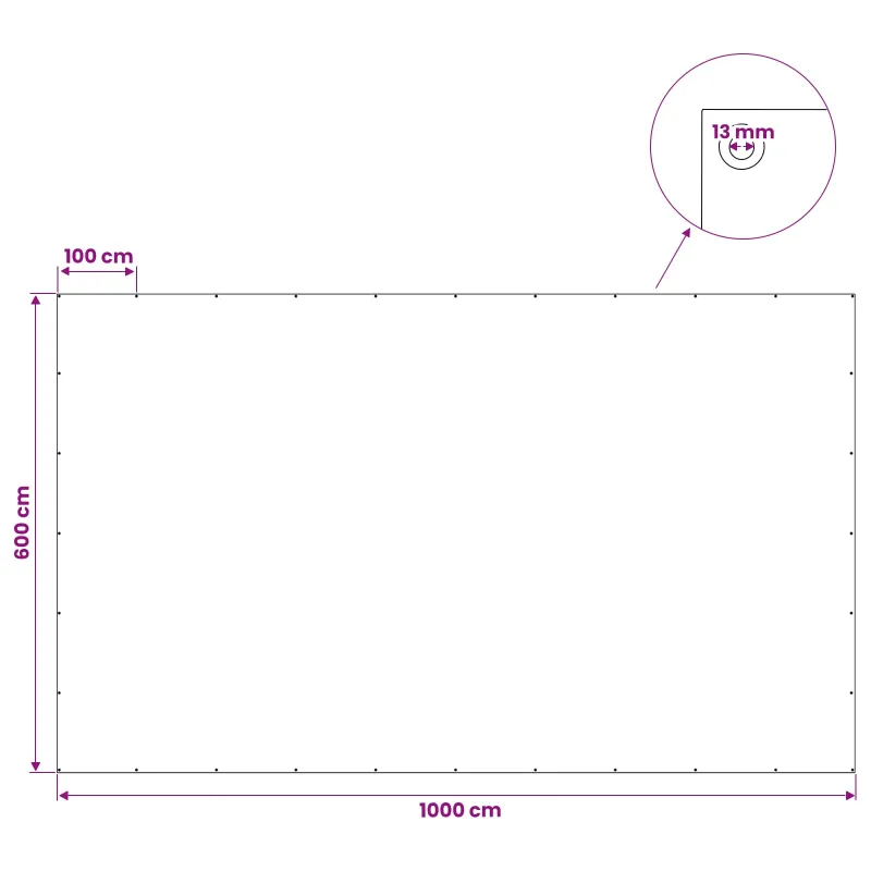 Tent su kilpom Mėlyna 6 x 10 m 90 gsm PE