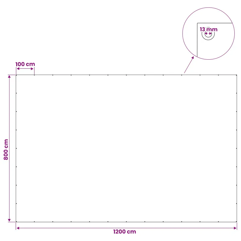 Tent su kilpom Mėlyna 8 x 12 m 180 gsm PE