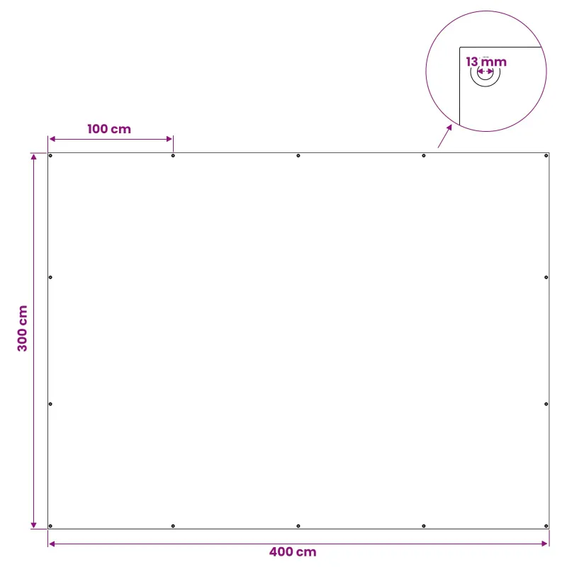 Tent su kilpom Mėlyna 3 x 4 m 260 gsm PE