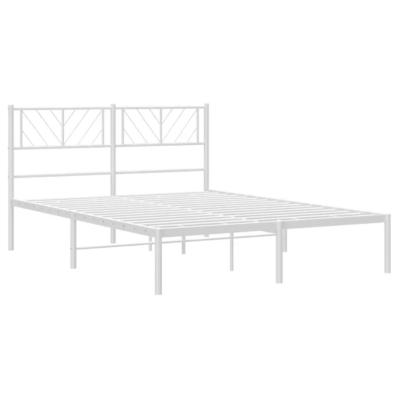 Metalinis lovos rėmas su galvūgaliu, baltos spalvos, 135x190cm