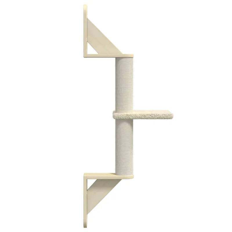 Draskyklė katėms su draskymo stovu, kreminė, 85,5cm