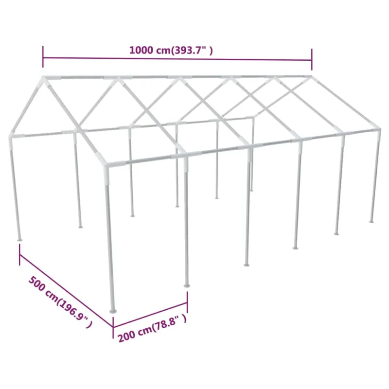 Plieninis rėmas vakarėlio palapinei 10 x 5 m