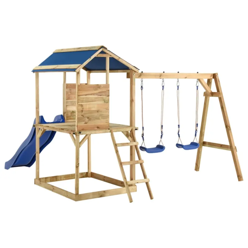 Lauko žaidimų aikštelės komplektas, impregnuota pušies mediena
