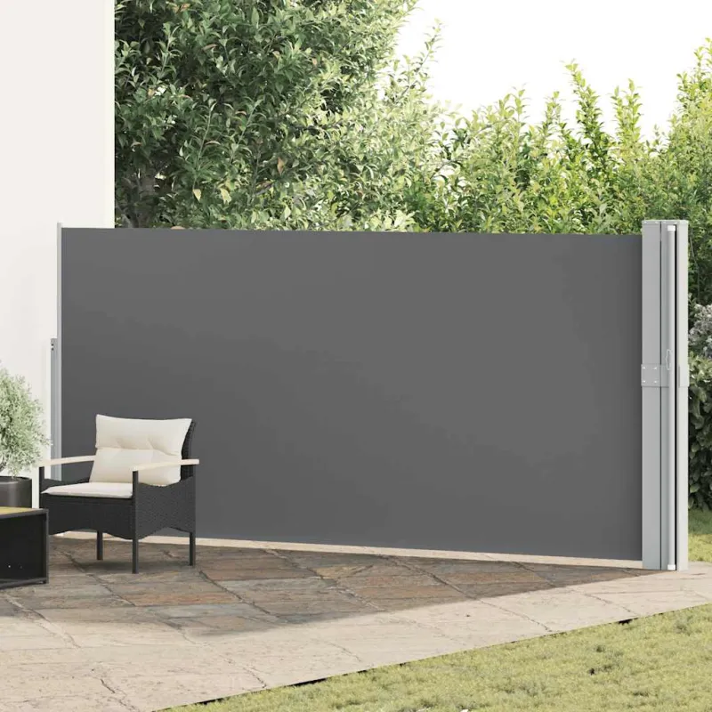 Ištraukiama šoninė kiemo pertvara, antracito, 170x1200cm