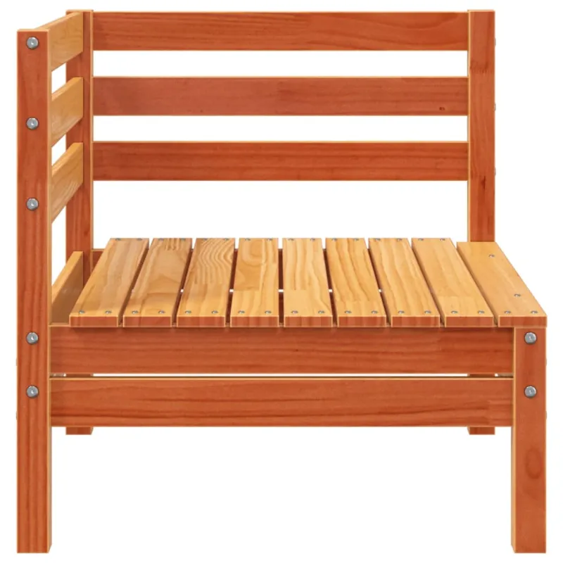 Keturvietė sodo sofa, vaško ruda, pušies medienos masyvas