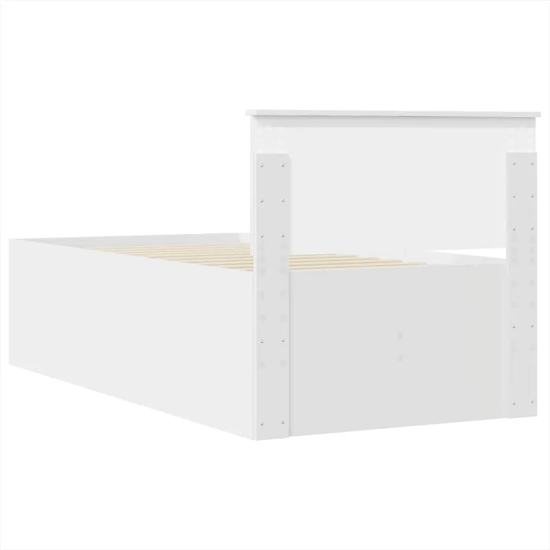 Dienos lova Balta ir juoda 75 x 190 cm Apdirbta mediena