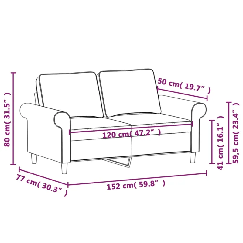 Dvivietė sofa, šviesiai pilkos spalvos, 120cm, audinys