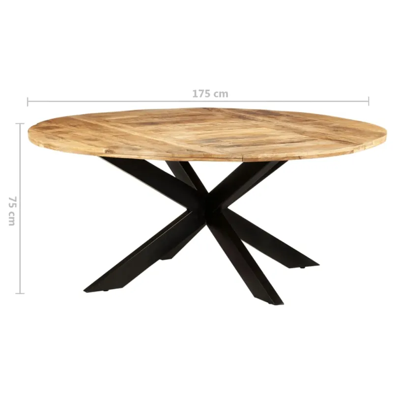 Valgomojo stalas, 175x75cm, neapdorota mango mediena