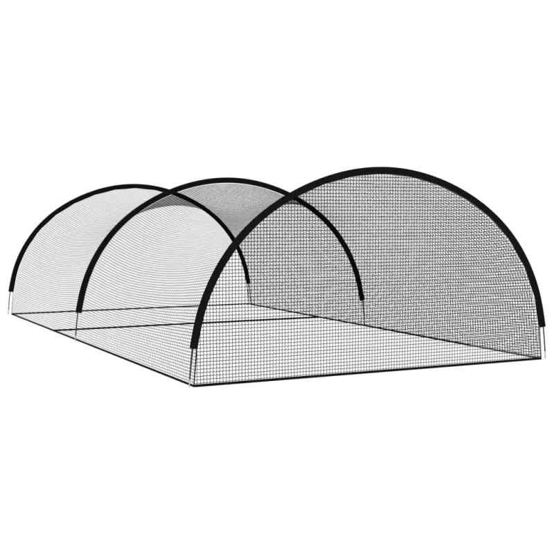 Beisbolo mušimo tinklas, juodas, 900x400x250cm, poliesteris