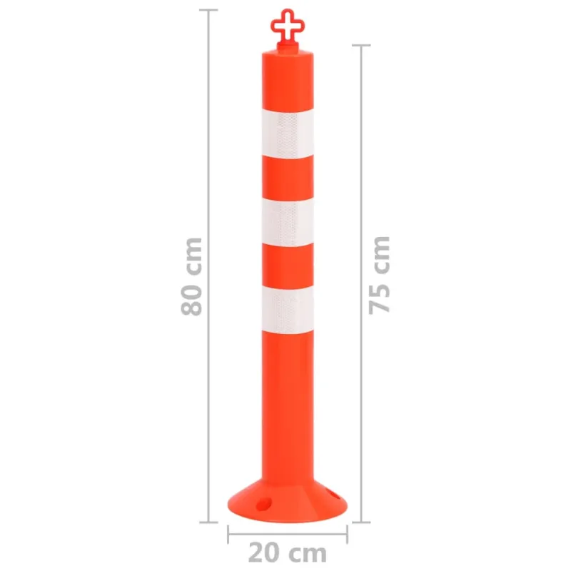 Eismo reguliavimo stulpeliai su grandine, 4vnt., 75cm, PE