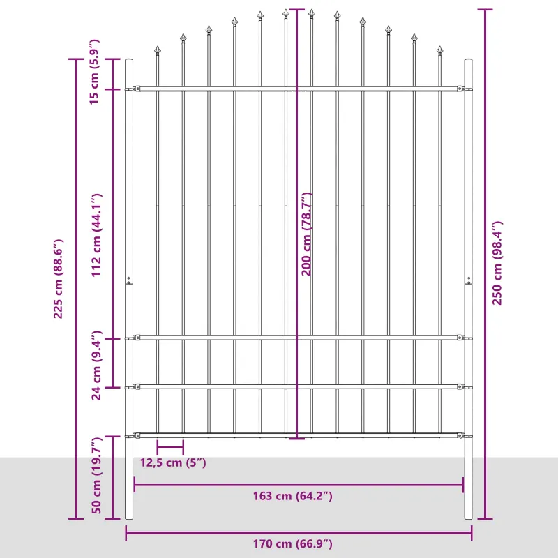Sodo tvora Woerden Pilka 170 x 225 cm