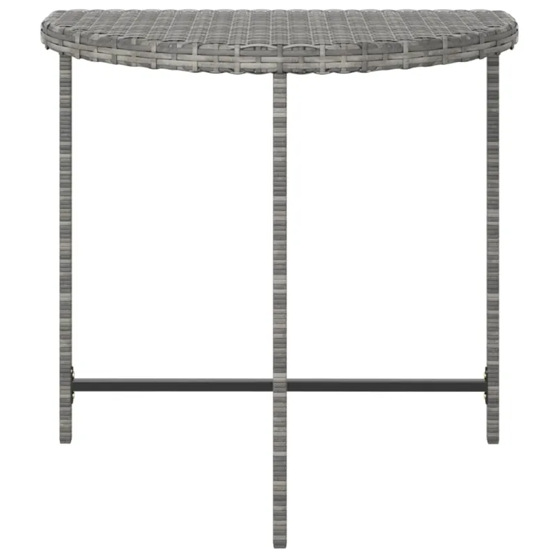 Sodo stalas, pilkos spalvos, 80x50x75cm, poliratanas