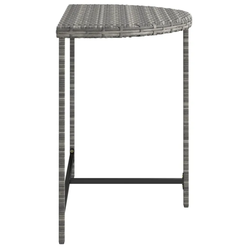Sodo stalas, pilkos spalvos, 80x50x75cm, poliratanas