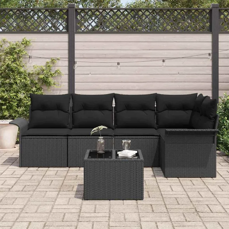 Sodo Sofų Rinkinys su pagalve 6 pcs poliratanas