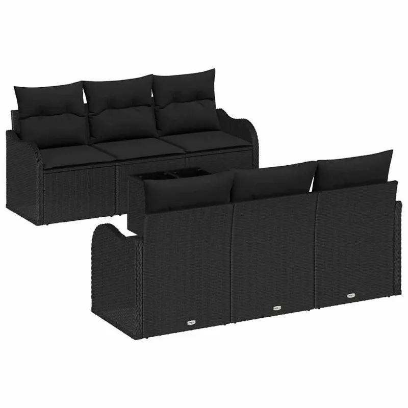 Sodo Sofų Rinkinys Juoda 55 x 55 x 37 cm poliratanas