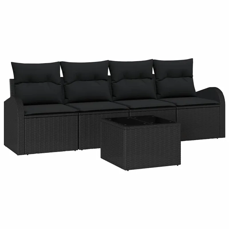 Sodo Sofų Rinkinys Juoda 55 x 55 x 37 cm poliratanas