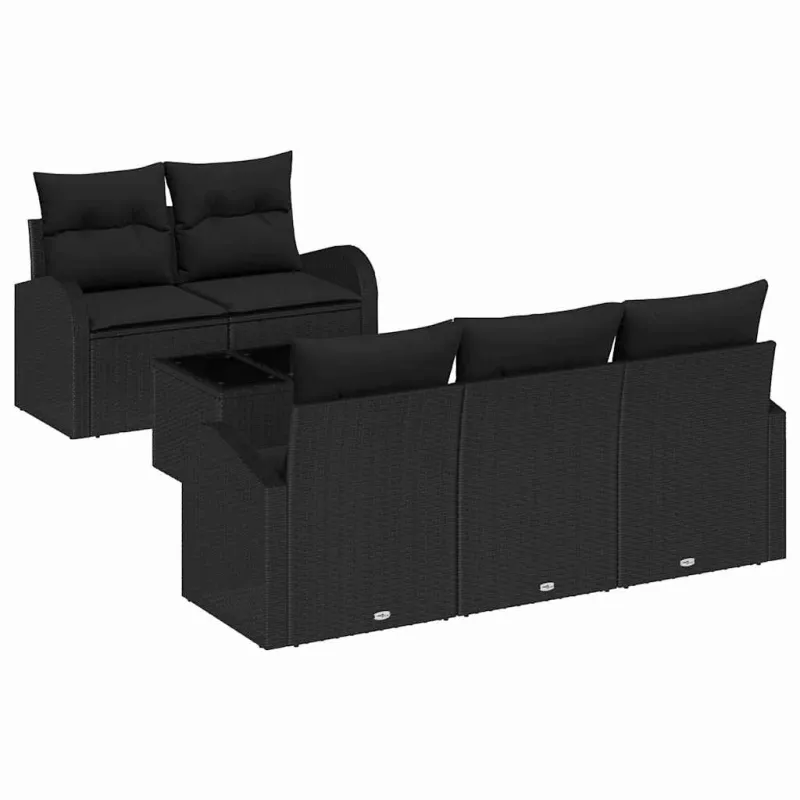 Sodo Sofų Rinkinys Juoda 55 x 55 x 37 cm poliratanas