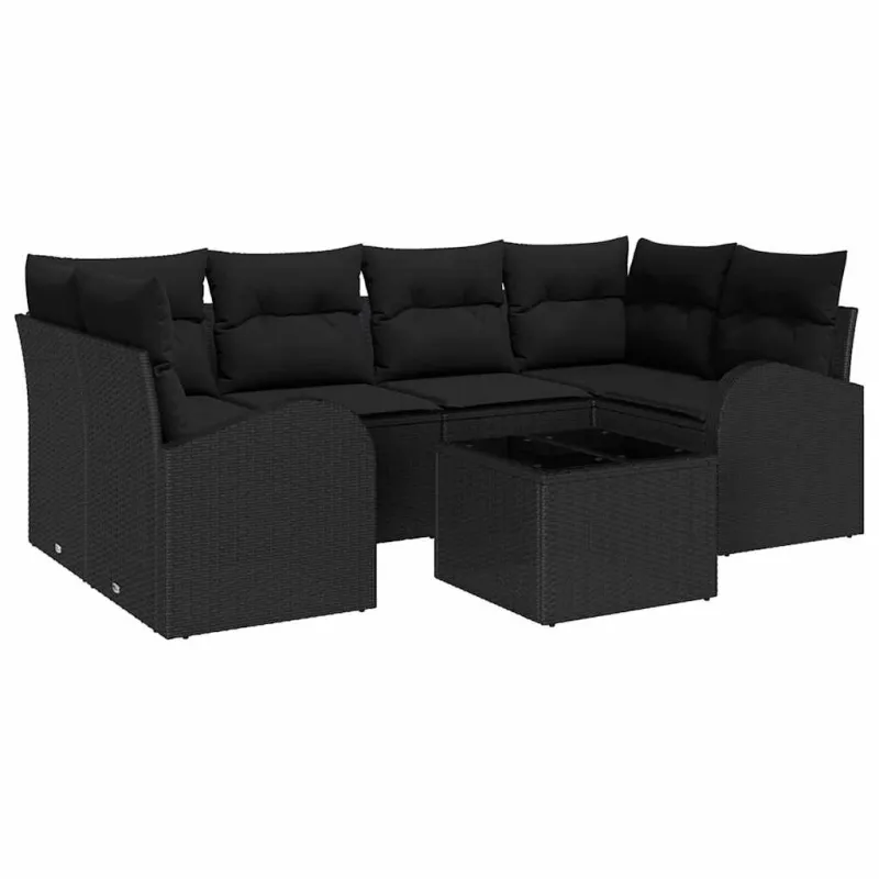 Sodo Sofų Rinkinys Juoda 55 x 55 x 37 cm poliratanas