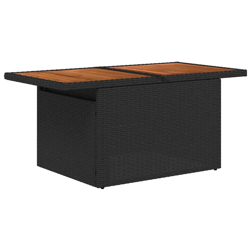 Sodo Sofų Rinkinys su pagalve 7 pcs Juoda