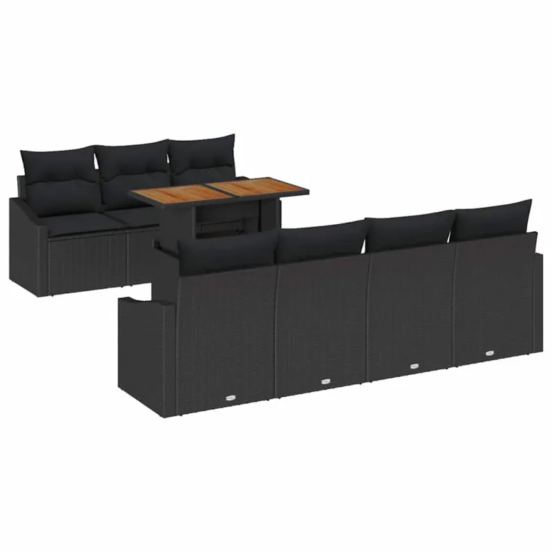 Sodo valgomojo komplektas su pagalve 8 pcs Juoda ir Ruda