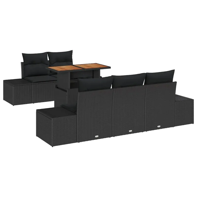 Sodo valgomojo komplektas su pagalve 6 pcs Juoda ir Ruda