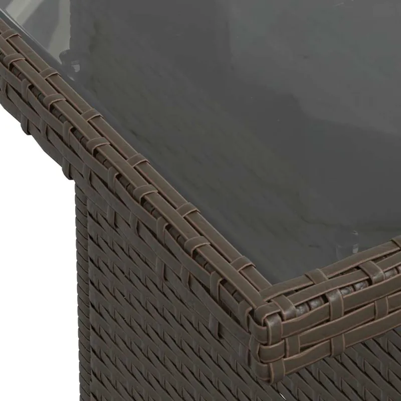 Sodo Sofų Rinkinys su pagalve 6 pcs Ruda Poli ratanas