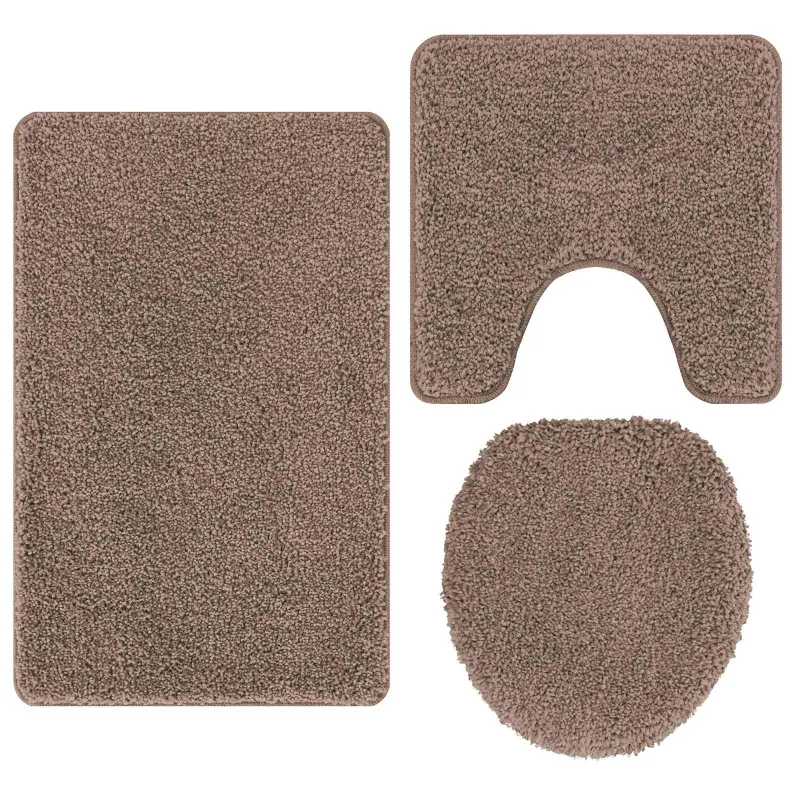 Antisklidus vonios kilimėlių rinkinys 3 pcs Ruda PP