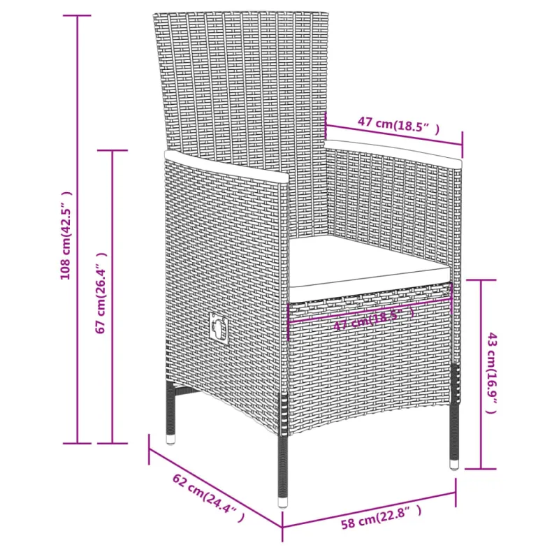 Sodo komplekti, 3 osaa, vaahtomuovityynyt, harmaa