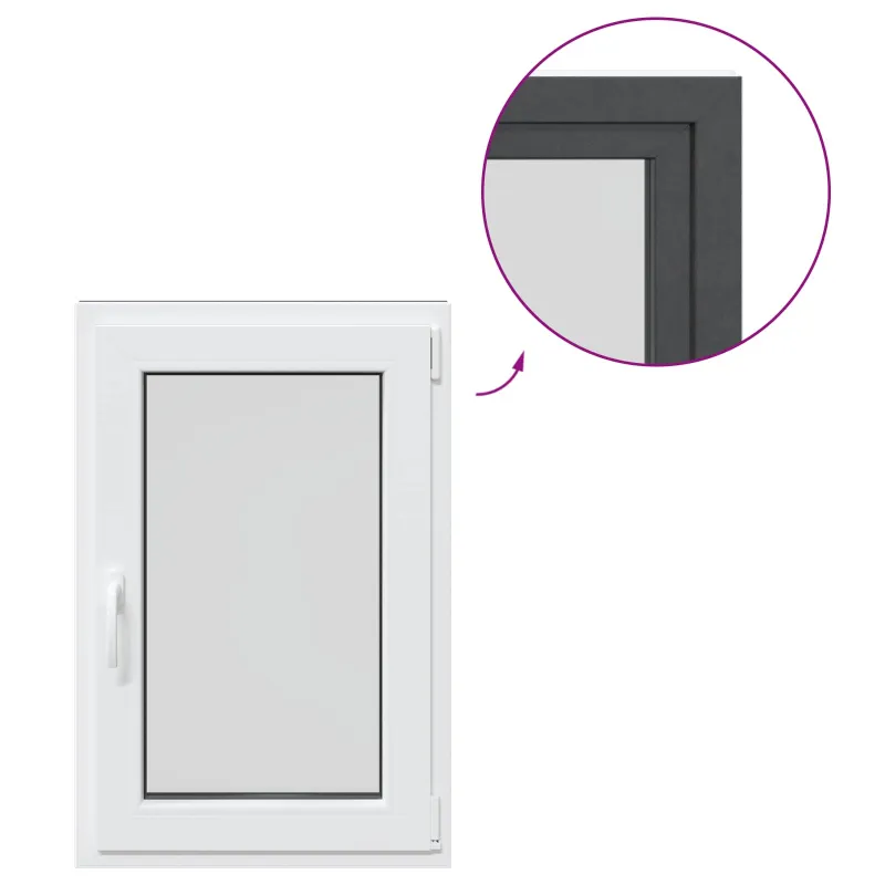 Požeminio lango RISOR 60 x 80 cm PVC ir stiklas Antracito