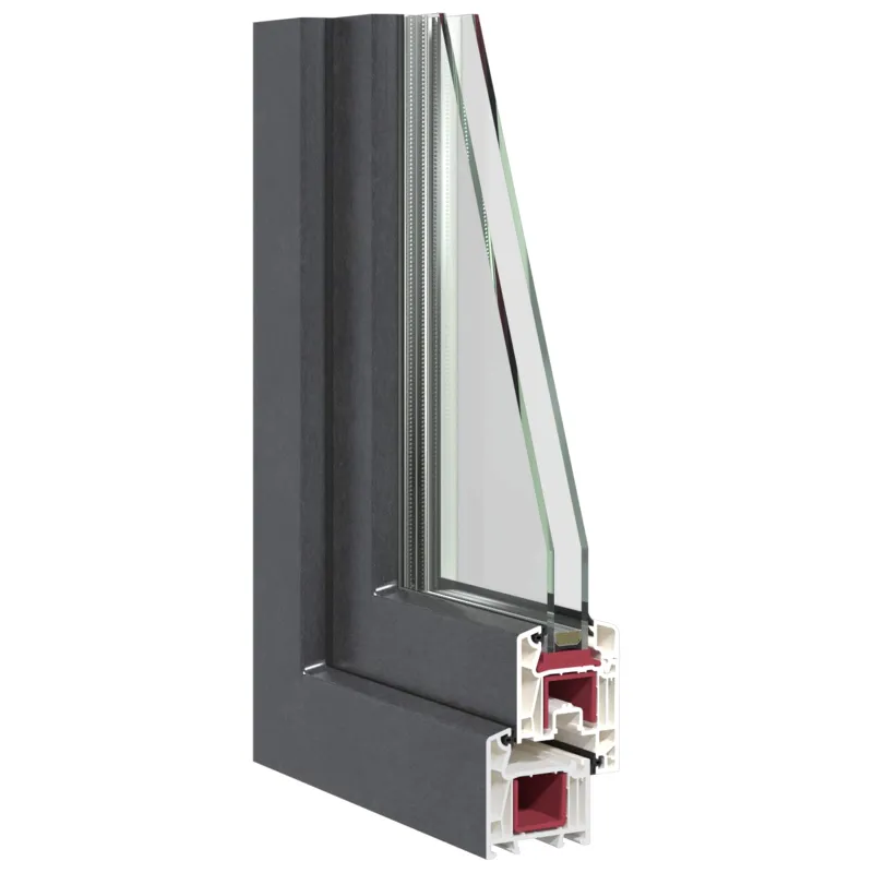 Požeminio lango RISOR 60 x 80 cm PVC ir stiklas Antracito