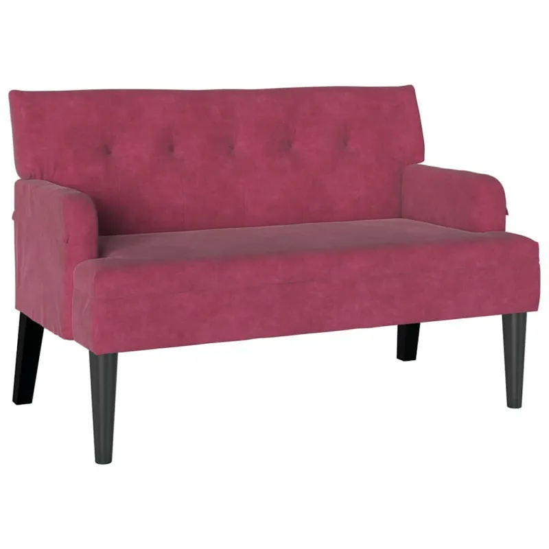 Česterfildo suolas Vyno raudona 112 x 65,5 x 75 cm Aksomas